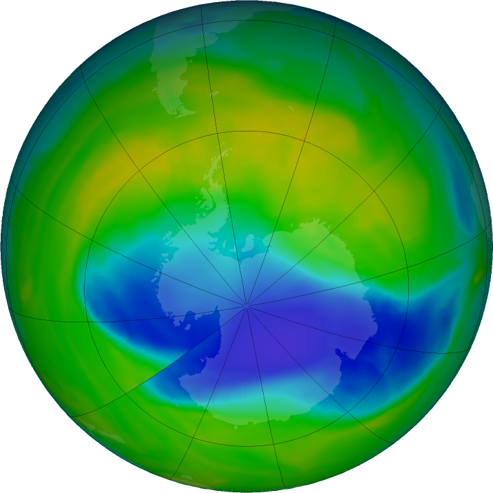 Antarctic ozone map for 22 November 2018